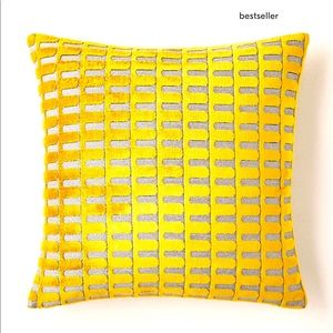 West Elm Cut velvet archways horseradish pillow cover